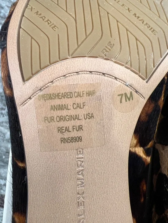 Alex Marie Leopard Print Mid Heel Loafers - Brown & Black - Picture 6 of 8